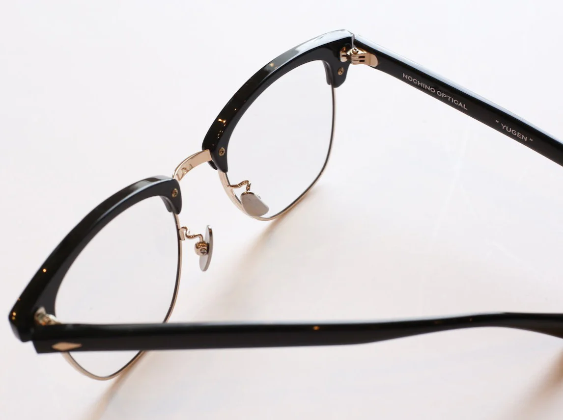 [美品]NOCHINO OPTICAL YUGEN NOCHINO OPTICAL【YUGEN】 #1 Gloss Black＆Champagne Gold×Clear To