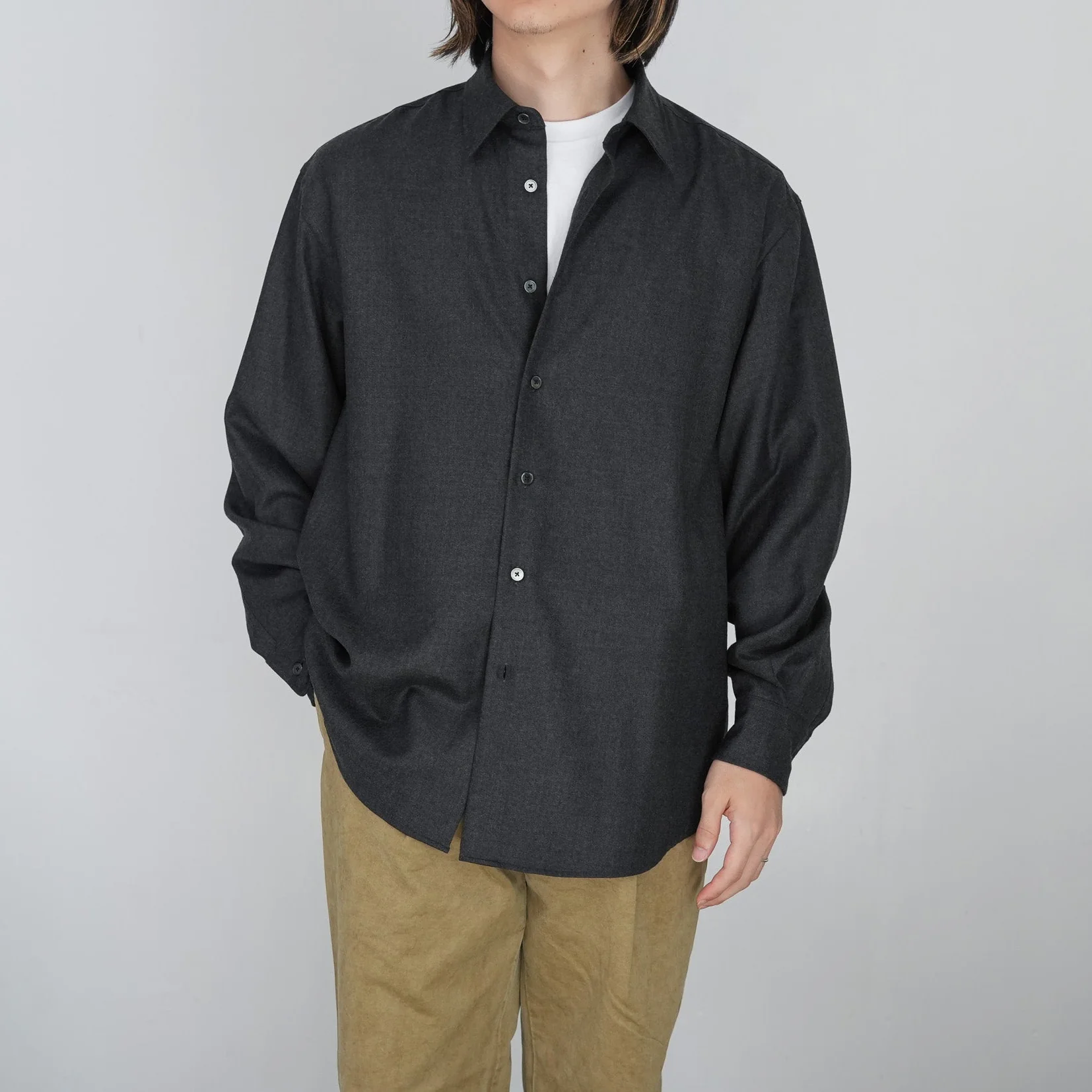 25AW】AURALEE SUPER LIGHT WOOL SHIRT 