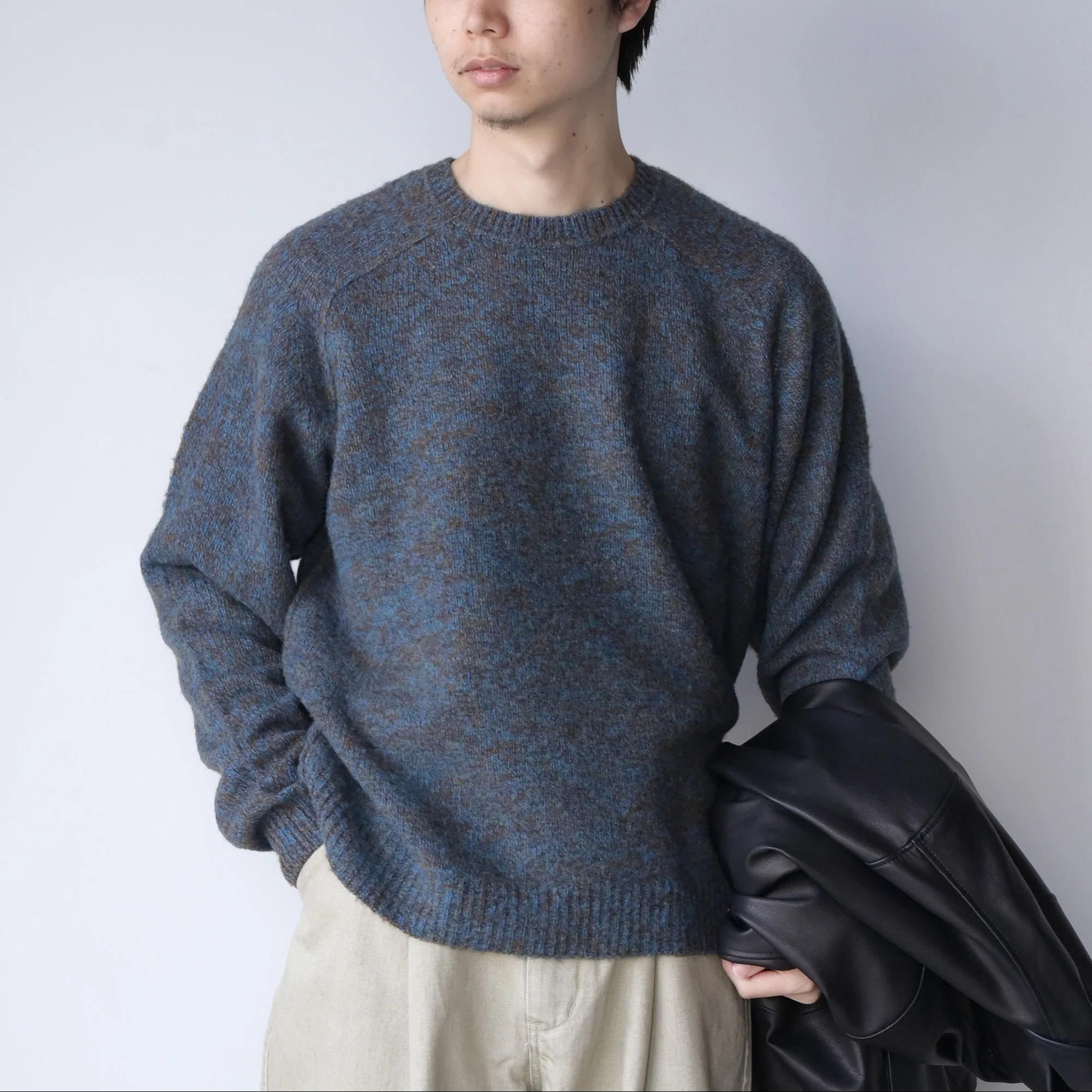 25AW】YLÈVE ITARIAN MERINO WOOL MELANGE KNIT PULL OVER